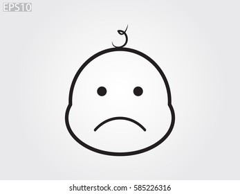 the baby's head, icon, vector illustration eps10