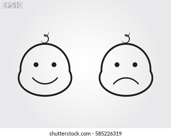 the baby's head, icon, vector illustration eps10