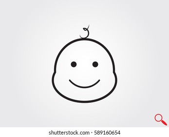 the baby's head, icon, vector illustration eps10