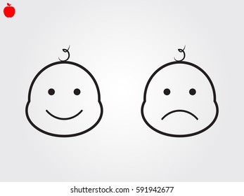 the baby's head, icon, vector illustration eps10