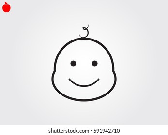 the baby's head, icon, vector illustration eps10