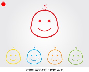 the baby's head, icon, vector illustration eps10