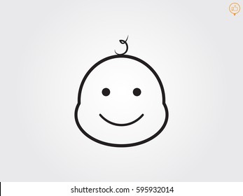 the baby's head, icon, vector illustration eps10