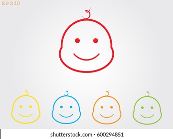 the baby's head, icon, vector illustration eps10