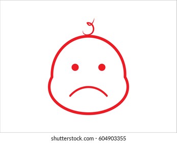 the baby's head, icon, vector illustration eps10