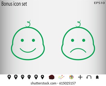 the baby's head, icon, vector illustration eps10