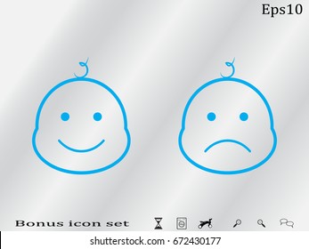 the baby's head, icon, vector illustration eps10