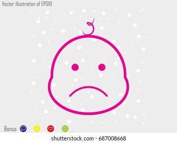 the baby's head, icon, vector illustration eps10