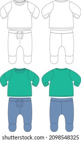 Set de pijama de dos piezas para bebés y niños