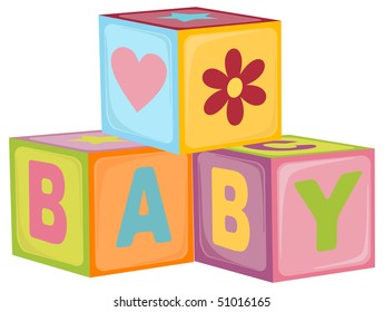 Baby's letter cubes toys (EPS10)
