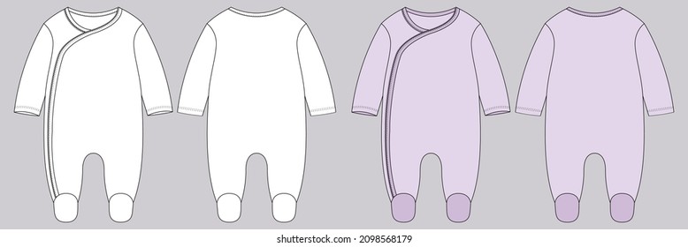 Baby's onesie flat sketch drawing