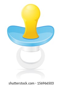 babys pacifier blue vector illustration isolated on white background