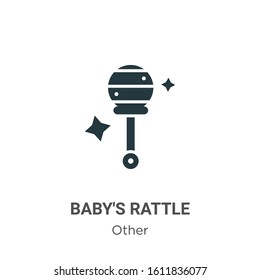 Baby's rattle glyph icon vector on white background. Flat vector baby's rattle icon symbol sign from modern other collection for mobile concept and web apps design.