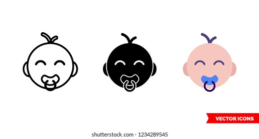 Baby's room icon of 3 types: color, black and white, outline. Isolated vector sign symbol.