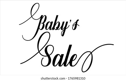 Baby's Sale Creative Cursive Typografische Texte auf weißem Hintergrund