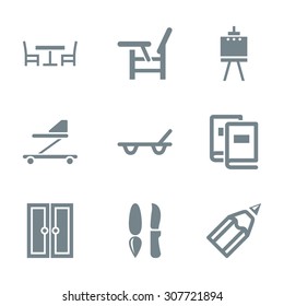 baby's things and home stuff icon set