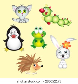 Baby's toys set. Vector illustration.