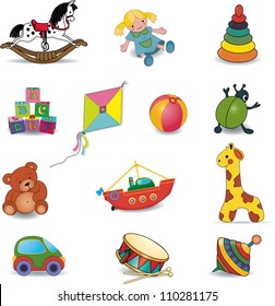 Baby's toys set.Vector illustration
