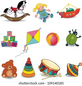  Baby's toys.Vector illustration