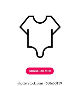 Baby-shirt vector icon, The outlined symbol of baby's crawlers. Simple, modern flat vector illustration for mobile app, website or desktop app  