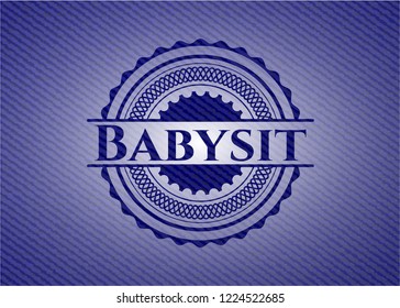 Babysit badge with jean texture