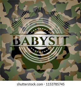 Babysit on camo texture