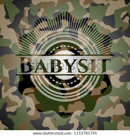 Babysit on camo texture