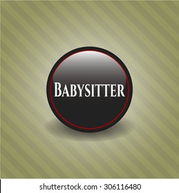 Babysitter black shiny badge