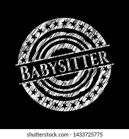 Babysitter chalk emblem. Vector Illustration. Detailed.