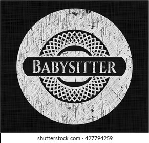 Babysitter with chalkboard texture