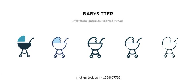 babysitter icon in different style vector illustration. two colored and black babysitter vector icons designed in filled, outline, line and stroke style can be used for web, mobile, ui