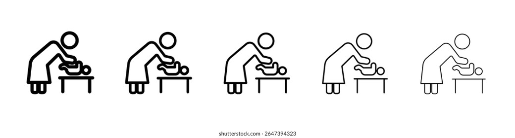 Babysitter icon flat illustration set logo