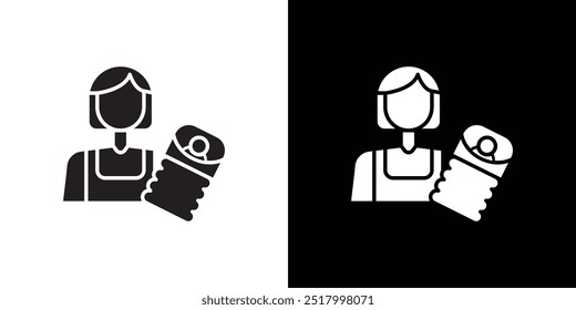 Babysitter icon Thin line flat illustration