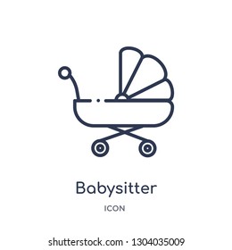 babysitter icon from transport outline collection. Thin line babysitter icon isolated on white background.