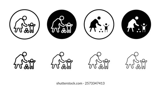 Babysitter icon vector line logo mark or symbol set collection outline style