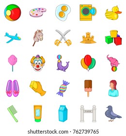 Babysitter icons set. Cartoon set of 25 babysitter vector icons for web isolated on white background