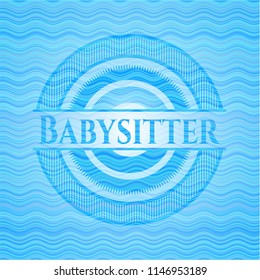 Babysitter light blue warer style emblem.