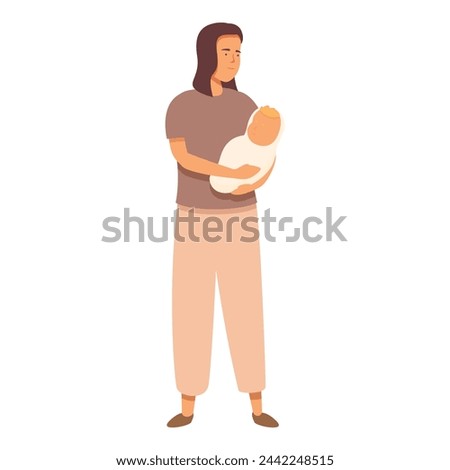 Babysitter mother icon cartoon vector. Infant alert parent. Book childhood
