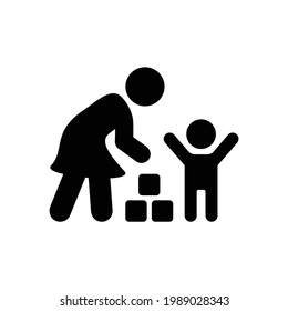 Babysitter, nanny or caregiver icon symbol.