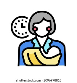 babysitter for newborns color icon vector. babysitter for newborns sign. isolated symbol illustration