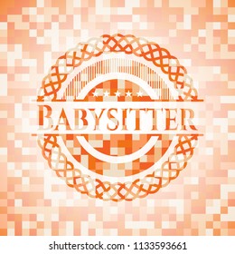 Babysitter orange mosaic emblem