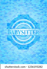 Babysitter realistic light blue emblem. Mosaic background