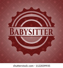 Babysitter red emblem. Retro