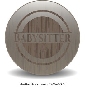 Babysitter retro style wooden emblem