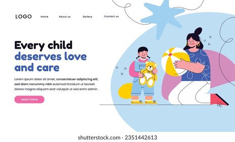 Babysitter service. Babysitting club. Nanny occupation. Childcare assistance. Baby Care. Vector Illustration. Poster, Banner, Flyer. Babysitting background. babysitting job. nanny skills. childcare.