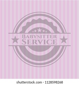 Babysitter Service badge with pink background