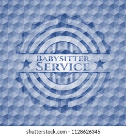 Babysitter Service blue hexagon badge.