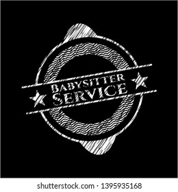 Babysitter Service chalk emblem. Vector Illustration. Detailed.