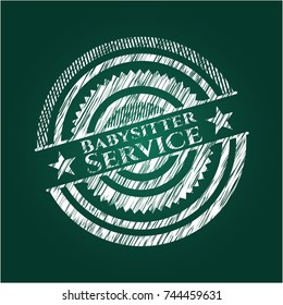 Babysitter Service chalkboard emblem on black board