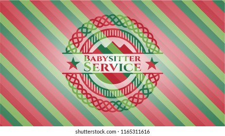 Babysitter Service christmas style emblem.